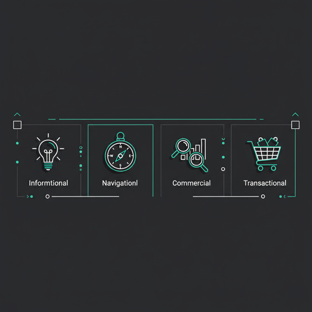 Search intent visualization showing the four types of user search intent